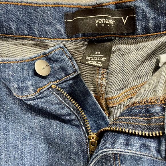 Vintage 90s Y2K Venezia Women's Blue Jean Denim A-line Skirt Size 20 - Picture 3 of 7